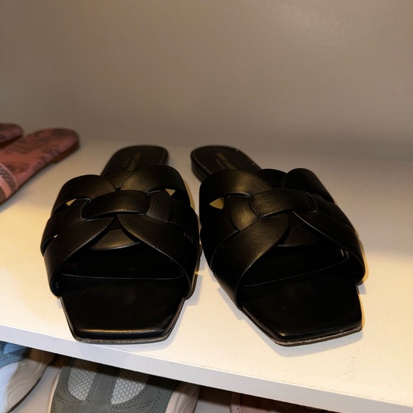 Saint Laurent Tribute Leather Mules Slides Sandals EU 40.5 - Picture 12 of 12